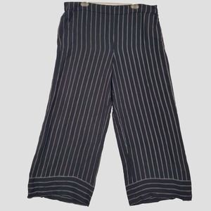 Loft Women's Dress Pants Size XL Wide Leg Black Striped New with Tags